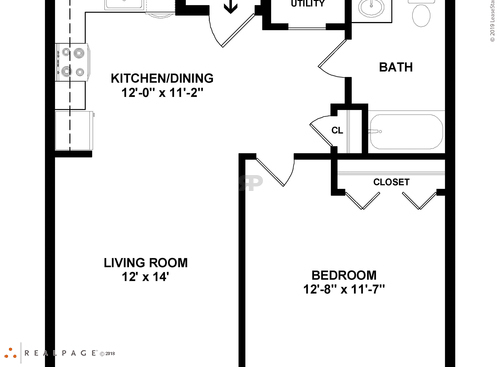 One Bedroom: Beds - 1: Baths - 1: SqFt Range - 646 to 646