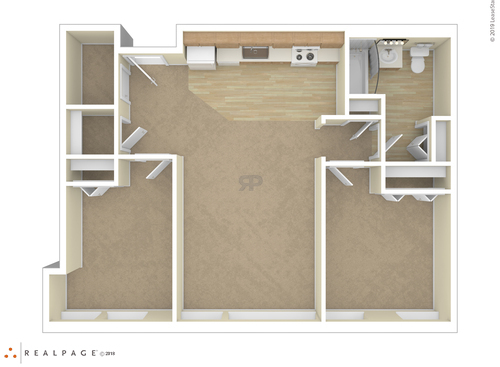 Two Bedroom: Beds - 2: Baths - 1: SqFt Range - 866 to 866