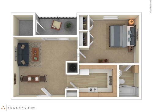 1 Bedroom: Beds - 1: Baths - 1: SqFt Range - 680 to 680