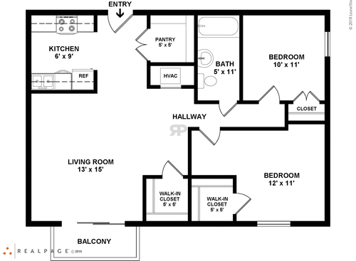 2 Bedroom: Beds - 2: Baths - 1: SqFt Range - 946 to 946