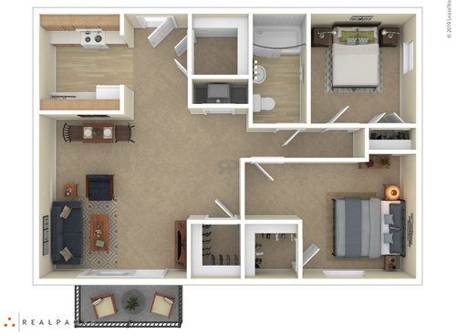 2 Bedroom: Beds - 2: Baths - 1: SqFt Range - 946 to 946