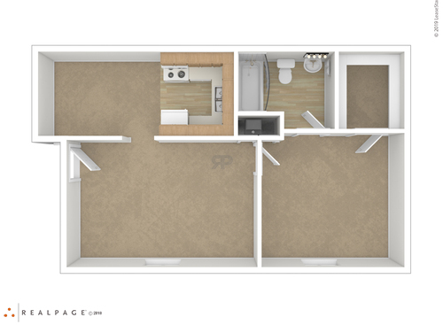 1 BEDROOM: Beds - 1: Baths - 1: SqFt Range - 611 to 611