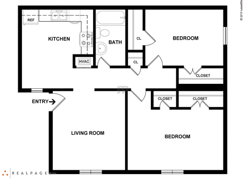 2 BEDROOM: Beds - 2: Baths - 1: SqFt Range - 726 to 726