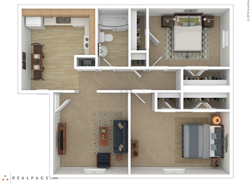 2 BEDROOM: Beds - 2: Baths - 1: SqFt Range - 726 to 726