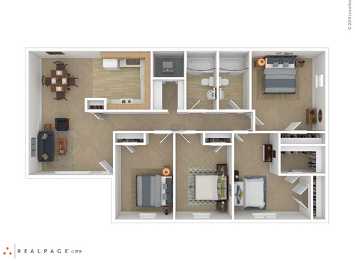 4 BEDROOM: Beds - 4: Baths - 2: SqFt Range - 1267 to 1267