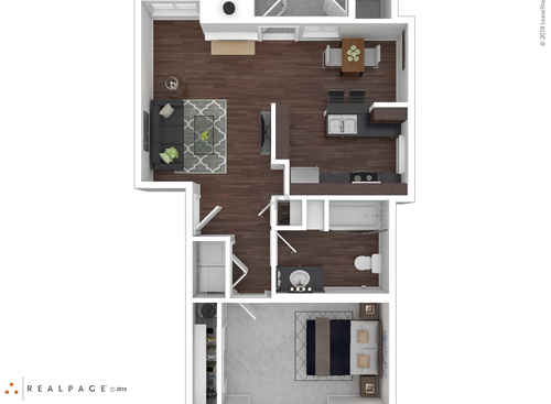One Bedroom One  Bath 683sf: Beds - 1: Baths - 1: SqFt Range - 683 to 683