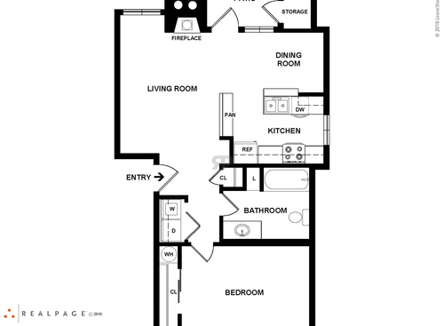 One Bedroom One  Bath 695sf: Beds - 1: Baths - 1: SqFt Range - 695 to 695