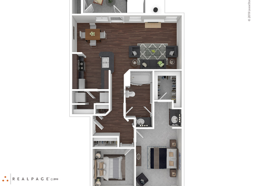 Two Bedroom One Bath 907sf: Beds - 2: Baths - 1: SqFt Range - 907 to 907