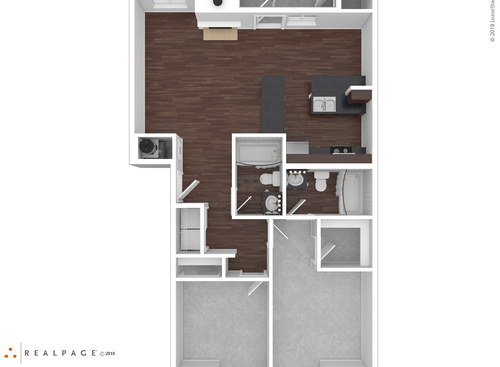 Two Bedroom Two Bath 980sf: Beds - 2: Baths - 2: SqFt Range - 980 to 980