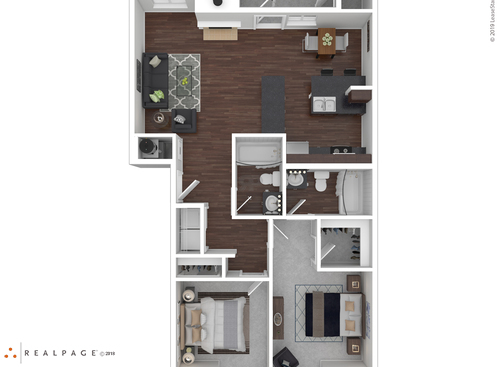 Two Bedroom Two Bath 1006sf: Beds - 2: Baths - 2: SqFt Range - 1006 to 1006