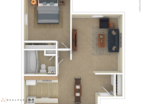 1 Bedroom: Beds - 1: Baths - 1: SqFt Range - 600 to 600