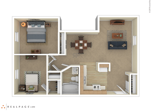 2 Bedroom: Beds - 2: Baths - 1: SqFt Range - 745 to 745