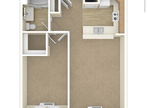 1 Bedroom: Beds - 1: Baths - 1: SqFt Range - 700 to 700