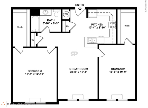 2 Bedroom: Beds - 2: Baths - 1: SqFt Range - 1050 to 1050