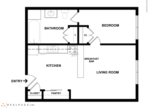 1 Bedroom: Beds - 1: Baths - 1: SqFt Range - 409 to 578