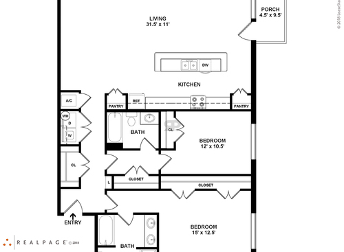 Unit D: Beds - 2: Baths - 2: SqFt Range - 1435 to 1435