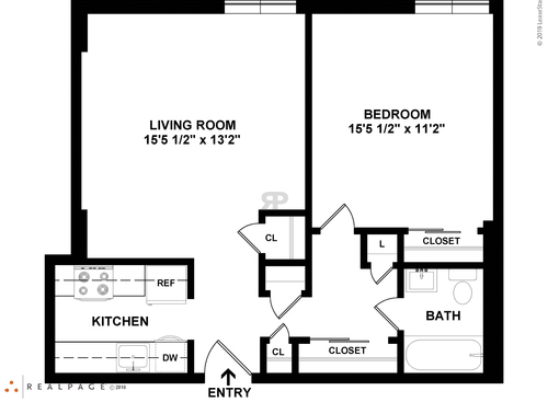 Spring Garden Towers - 1 Bedroom - 1 bed - 1 bath - 566 sf