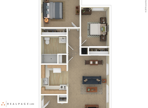 Parkview Apartments - 2 Bedroom - 2 bed - 1 bath - 739 sf