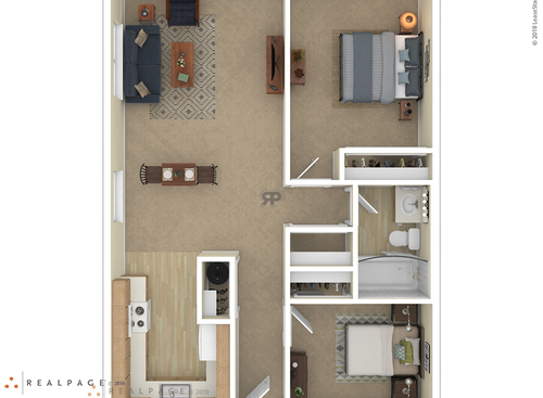 Parkview Apartments - 2 Bedroom - 2 bed - 1 bath - 739 sf