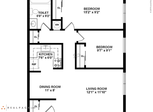 Parkview Apartments - 2 Bedroom - 2 bed - 1 bath - 739 sf
