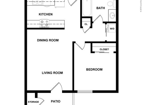 Campus Commons - One Bedroom One Bath - 1 bed - 1 bath - 625 sf