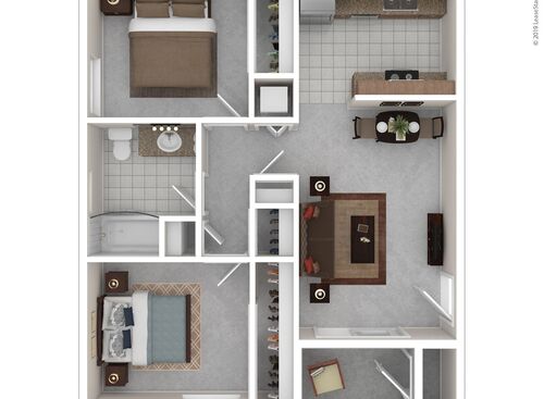 Campus Commons - Two Bedroom One Bath - 2 bed - 1 bath - 770 sf