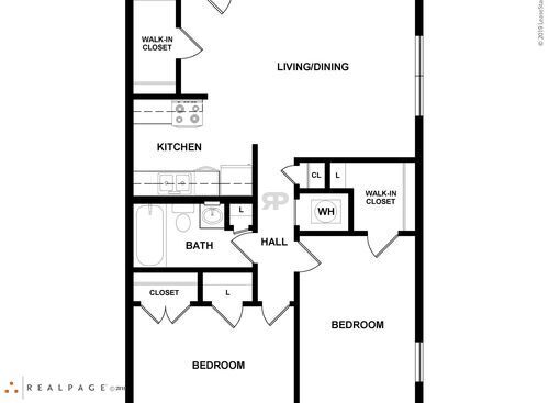 Brentwood - 2 Bedroom - 2 bed - 1 bath - 800 sf