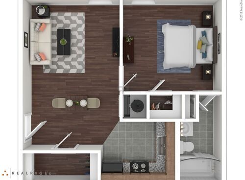 Brentwood - 1 Bedroom - 1 bed - 1 bath - 600 sf