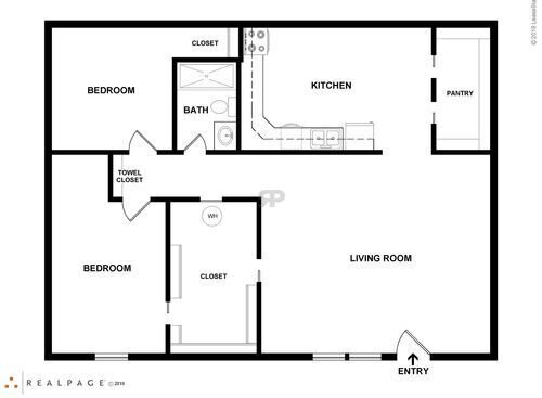 Forest Apartments - Family Unit - 2 bed - 1 bath - 675 sf