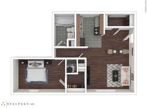 Hillside West Apartments I - One Bedroom - 1 bed - 1 bath - 550 sf