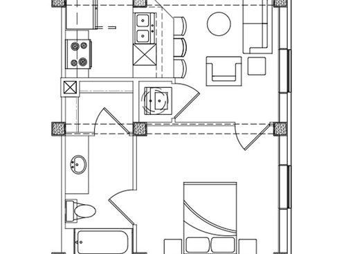 The James - The Dean - 1 bed - 1 bath - 528 sf
