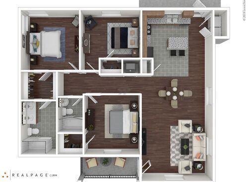 Monet Acres Estates  - 3H - 3 bed - 2 bath - 1313 sf