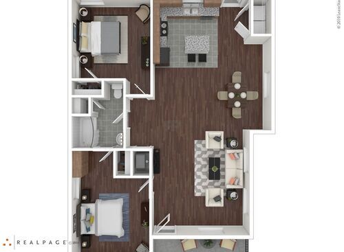 Monet Acres Estates  - 2H - 2 bed - 1 bath - 1129 sf