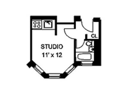 Commonwealth Apartments - Studio-Small - Studio bed - 1 bath - 250 sf