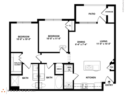 B1: Beds - 2: Baths - 2: SqFt Range - 960 to 960