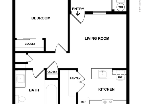 The Seville: Beds - 1: Baths - 1: SqFt Range - 648 to 648