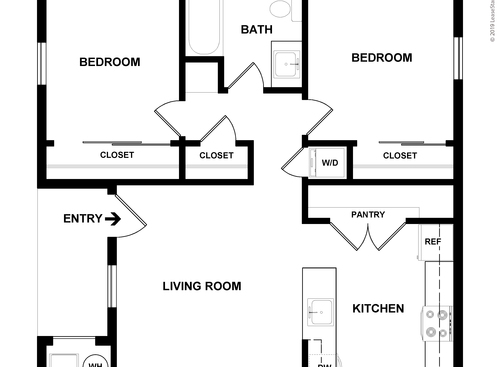The Marbella: Beds - 2: Baths - 1: SqFt Range - 798 to 798