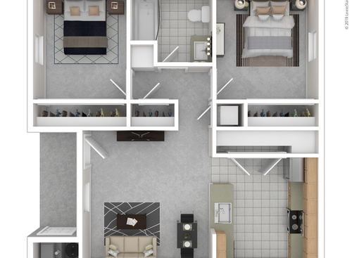 The Marbella: Beds - 2: Baths - 1: SqFt Range - 798 to 798