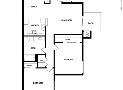 Westberry Square Apartments - Two Bedroom One Bath - 2 bed - 1 bath - 800 sf