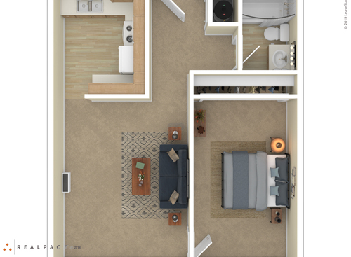 1 Bedroom: Beds - 1: Baths - 1: SqFt Range - 591 to 591