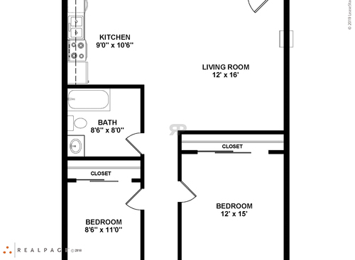 2 Bedroom: Beds - 2: Baths - 1: SqFt Range - 753 to 753