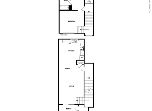 One Bedroom 2-Story: Beds - 1: Baths - 1: SqFt Range - 932 to 932