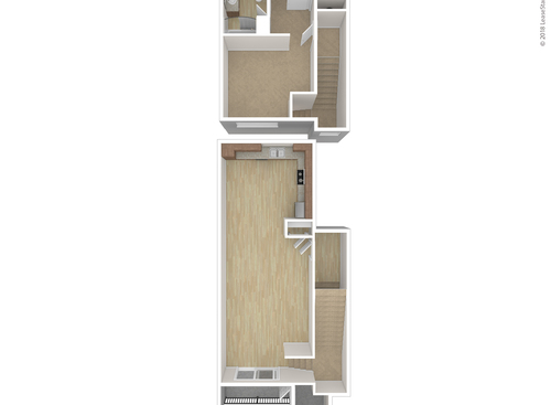 One Bedroom 2-Story: Beds - 1: Baths - 1: SqFt Range - 932 to 932