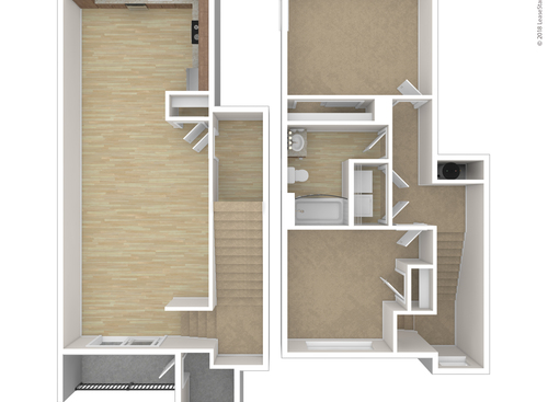 Two Bedroom 2-Story: Beds - 2: Baths - 2: SqFt Range - 1149 to 1156