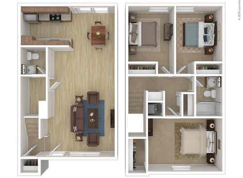 The Hightowers: Beds - 3: Baths - 2: SqFt Range - 1080 to 1080