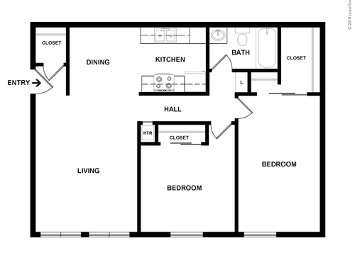 The Bungalows: Beds - 2: Baths - 1: SqFt Range - 804 to 804