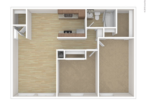 The Bungalows: Beds - 2: Baths - 1: SqFt Range - 804 to 804