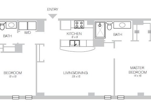 The Statler - Two Bedroom Suite Series 08 - 2 bed - 2 bath - 1184 sf