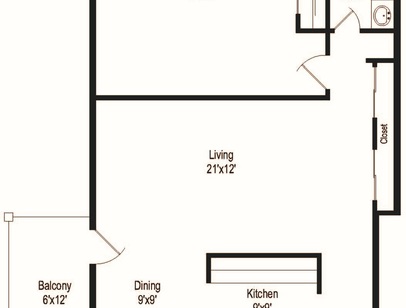 A2: Beds - 1: Baths - 1: SqFt Range - 720 to 720