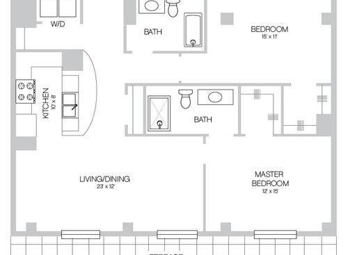 The Statler - Two Bedroom Penthouse Suite 5 - 2 bed - 2 bath - 1178 sf